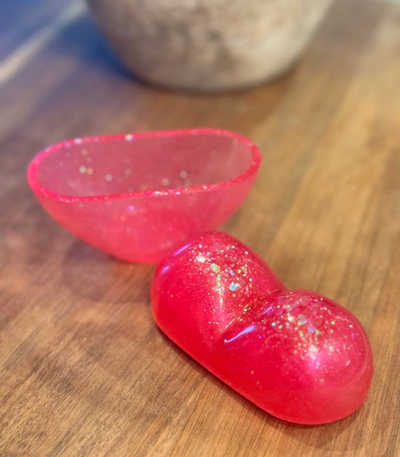 Hot Pink Resin Heart Box