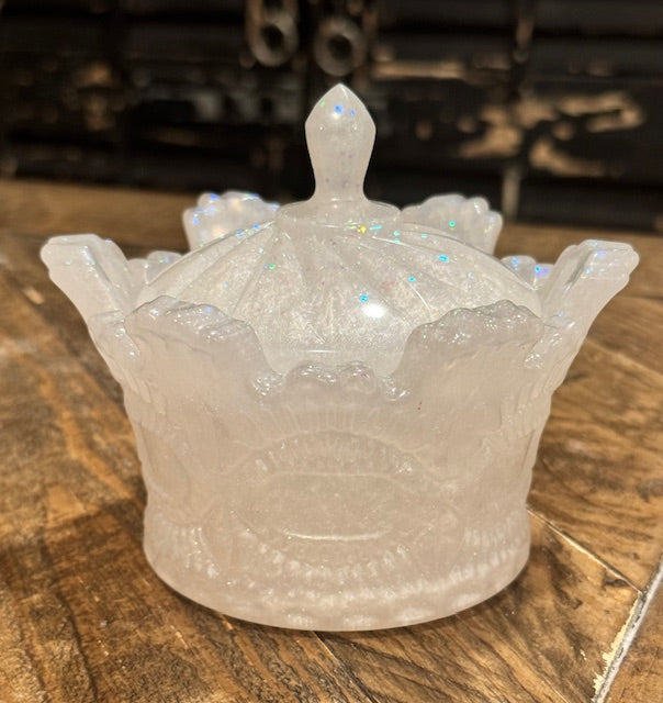 White Sparkly Vintage Box