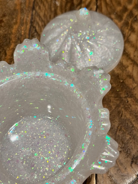 White Sparkly Vintage Box