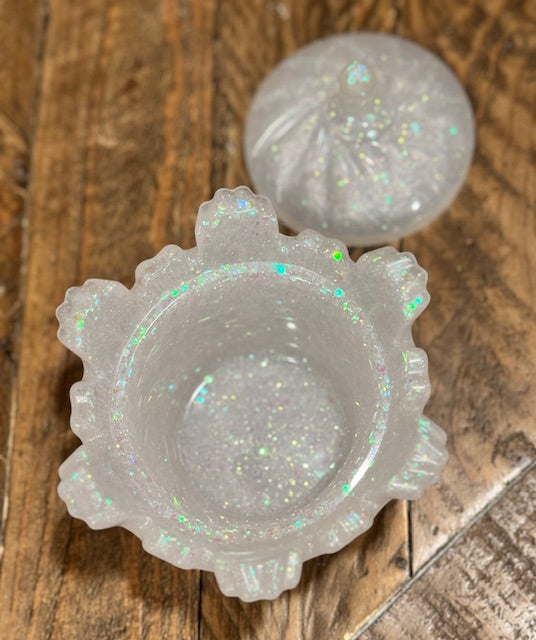 White Sparkly Vintage Box