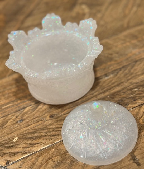 White Sparkly Vintage Box